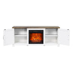 Meuble TV de ferme avec cheminée électrique de 58 po, console pour téléviseurs jusqu'à 65 po