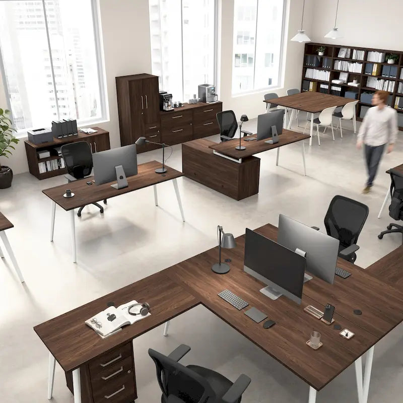 Vista 60W L Shaped Desk with Storage Cabinet