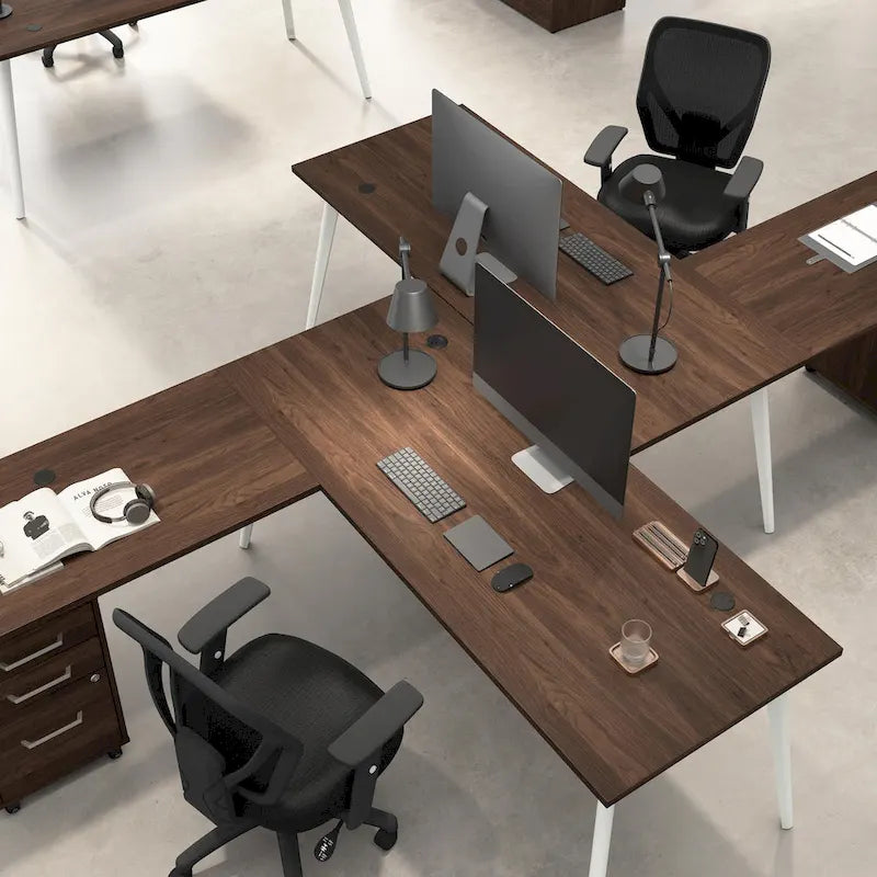 Vista 60W L Shaped Desk with Storage Cabinet