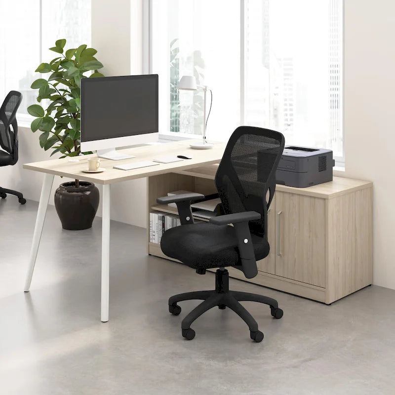 Vista 60W L Shaped Desk with Storage Cabinet