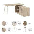 Vista 60W L Shaped Desk with Storage Cabinet