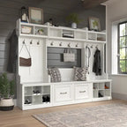 Woodland Full Entryway Storage Set with Coat Rack by Bush Furniture