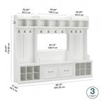 Woodland Full Entryway Storage Set with Coat Rack by Bush Furniture