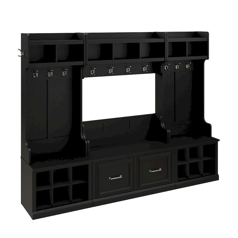 Woodland Full Entryway Storage Set with Coat Rack by Bush Furniture