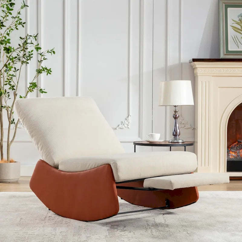 Modern Rocking Chair Recliner with Footrest