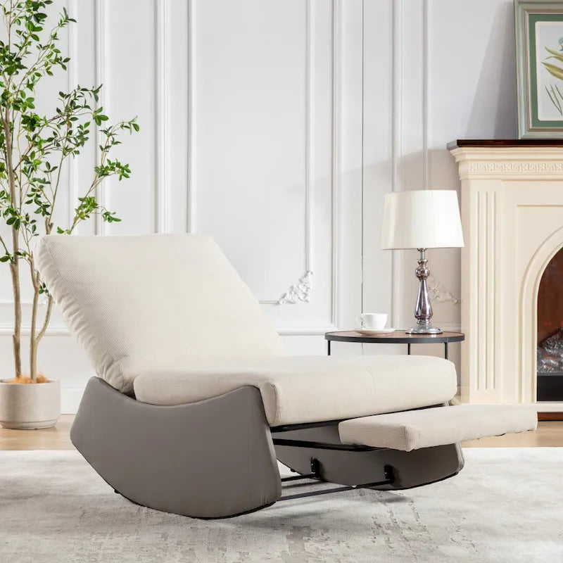 Modern Rocking Chair Recliner with Footrest