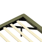Korli Modern Upholstered Leather Floating Bedframe & Headboard Set with LED Lighting by