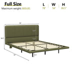 Korli Modern Upholstered Leather Floating Bedframe & Headboard Set with LED Lighting by