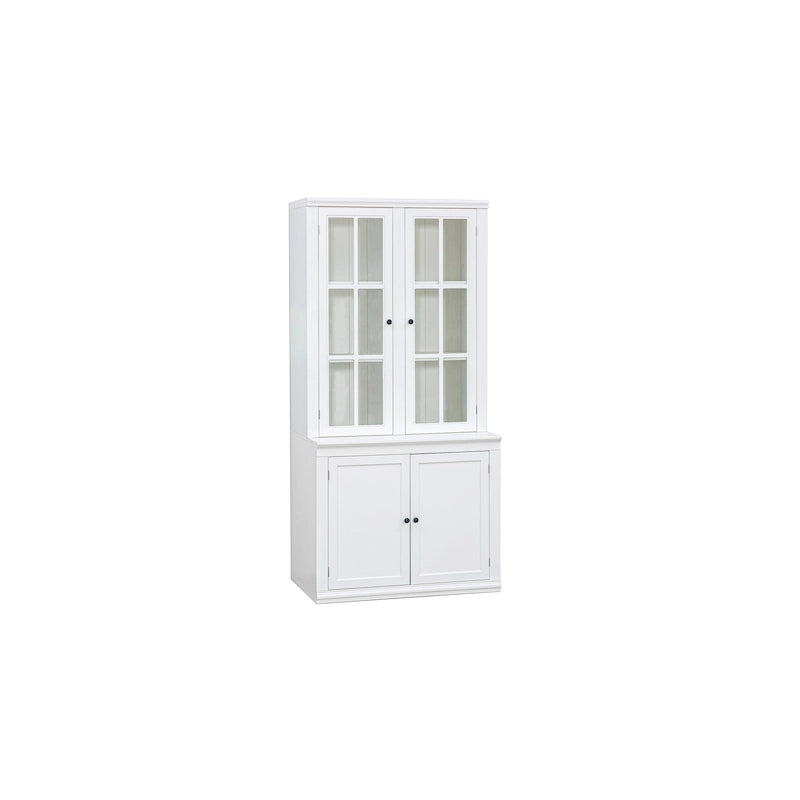 75.25Tall Display Cabinet with Tempered Glass Double Doors, Traditional Style China Cabinet for Living Room, Kitchen, Home