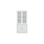 75.25Tall Display Cabinet with Tempered Glass Double Doors, Traditional Style China Cabinet for Living Room, Kitchen, Home