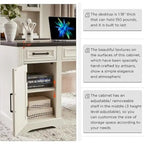 58 Large Computer Desk with Drawers, Embossed Texture Office Desk