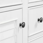 Meuble-lavabo avec vasque en céramique, deux placards et cinq tiroirs