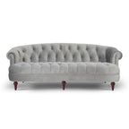 Canapé capitonné chesterfield La Rosa 84 en velours, style moderne du milieu du siècle