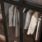 47,2 Grande Armoire LED Lumineuse Placard à Portes en Verre Entièrement en Verre