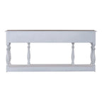 Console de hall 72 po blanc antique et écorce vieillie