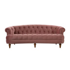 Canapé capitonné chesterfield La Rosa 84 en velours, style moderne du milieu du siècle