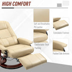 Fauteuil inclinable manuel pivotant en similicuir HomCom avec repose-pieds confortable et relaxant