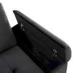 Canapé d'angle convertible 5 places en L 84,75 po avec pouf de rangement, rangement de bras dissimulé et chargement USB pour salon