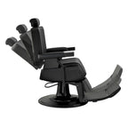 Chaise de barbier robuste inclinable hydraulique JAXSON, cadre noir