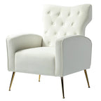 Chaise touffetée Abadiana avec accent et piètement en métal