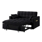 Canapé-lit convertible 4-en-1 – Causeuse en velours – Lit d'appoint avec dossier inclinable, 2 poches latérales