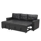Canapé d'angle réversible convertible avec lit gigogne, méridienne de rangement et pieds durables