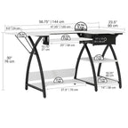 Bureau de couture Comet Plus avec ou sans grilles sur le dessus pour la coupe