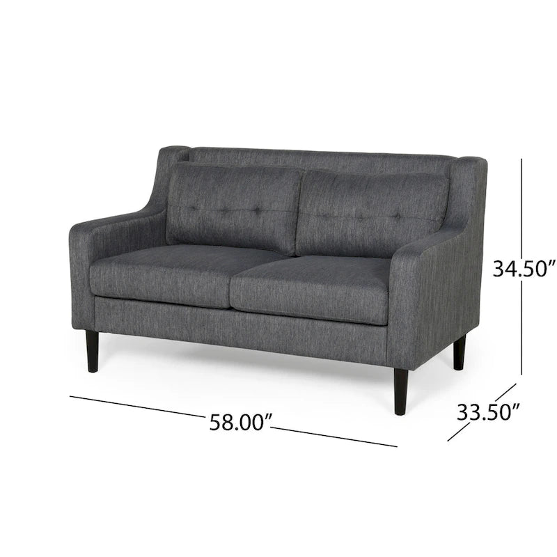 Galene Contemporary Fabric Loveseat by  - 58.00 W x 33.50 L x 34.50 H