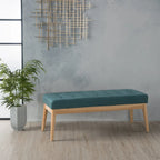 Saxon Mid-century Tufted Fabric Ottoman Bench by  - 43.00 L x 15.75 W x 17.00 H