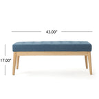 Saxon Mid-century Tufted Fabric Ottoman Bench by  - 43.00 L x 15.75 W x 17.00 H