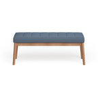 Saxon Mid-century Tufted Fabric Ottoman Bench by  - 43.00 L x 15.75 W x 17.00 H