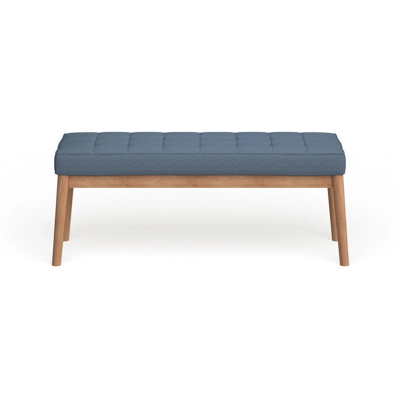 Saxon Mid-century Tufted Fabric Ottoman Bench by  - 43.00 L x 15.75 W x 17.00 H