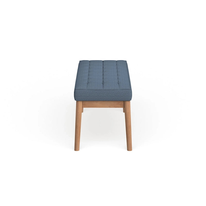 Saxon Mid-century Tufted Fabric Ottoman Bench by  - 43.00 L x 15.75 W x 17.00 H