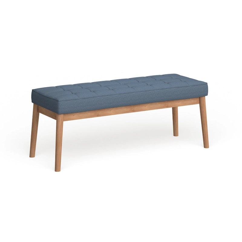 Saxon Mid-century Tufted Fabric Ottoman Bench by  - 43.00 L x 15.75 W x 17.00 H