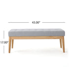 Saxon Mid-century Tufted Fabric Ottoman Bench by  - 43.00 L x 15.75 W x 17.00 H