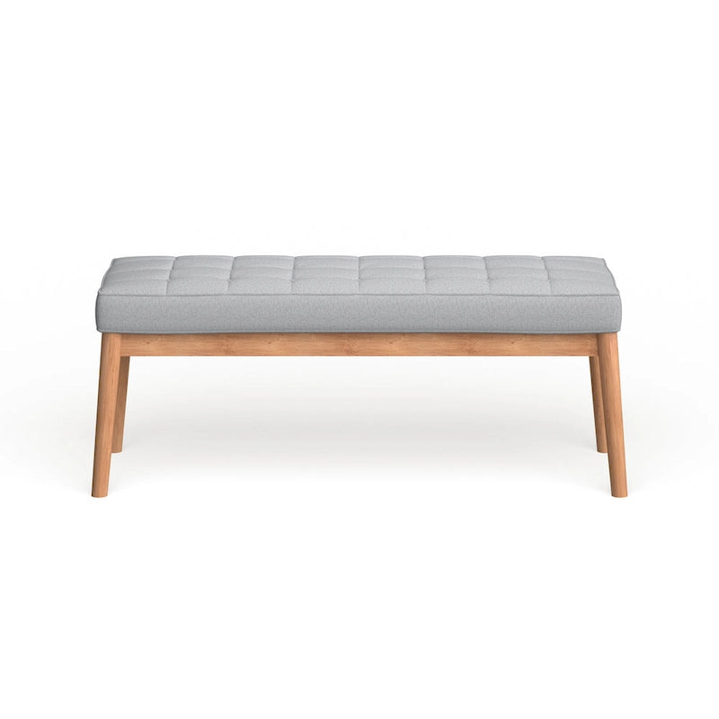 Saxon Mid-century Tufted Fabric Ottoman Bench by  - 43.00 L x 15.75 W x 17.00 H
