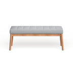 Saxon Mid-century Tufted Fabric Ottoman Bench by  - 43.00 L x 15.75 W x 17.00 H