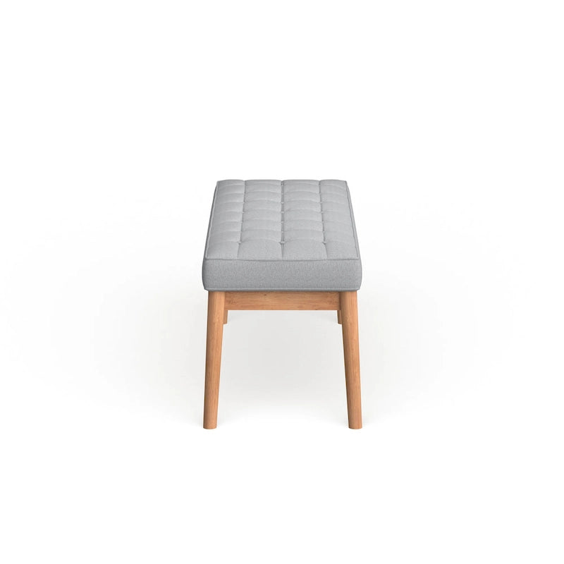 Saxon Mid-century Tufted Fabric Ottoman Bench by  - 43.00 L x 15.75 W x 17.00 H