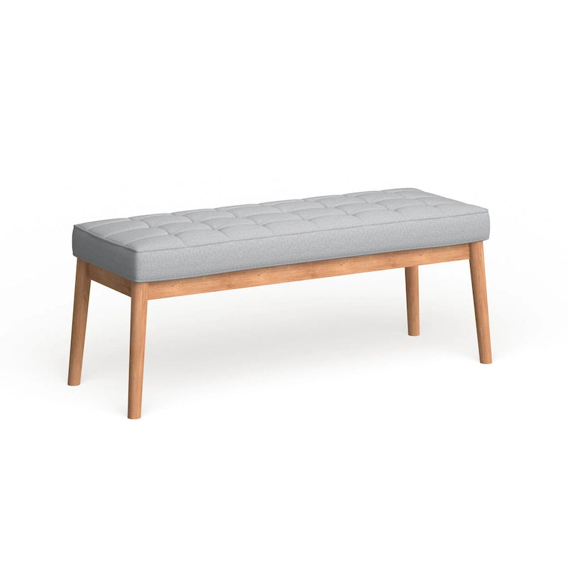 Saxon Mid-century Tufted Fabric Ottoman Bench by  - 43.00 L x 15.75 W x 17.00 H