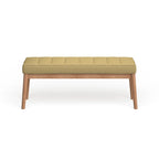 Saxon Mid-century Tufted Fabric Ottoman Bench by  - 43.00 L x 15.75 W x 17.00 H