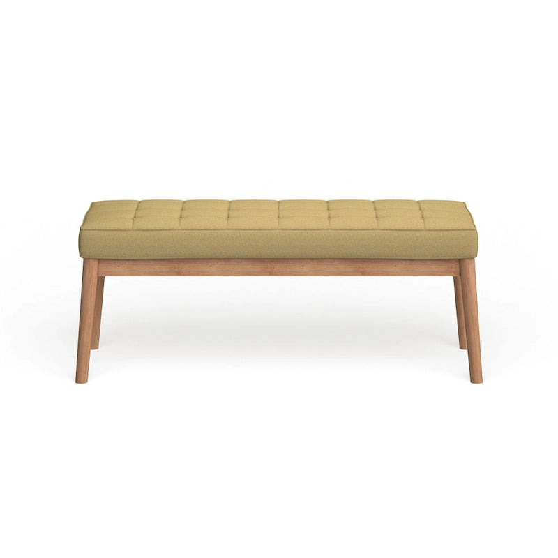 Saxon Mid-century Tufted Fabric Ottoman Bench by  - 43.00 L x 15.75 W x 17.00 H
