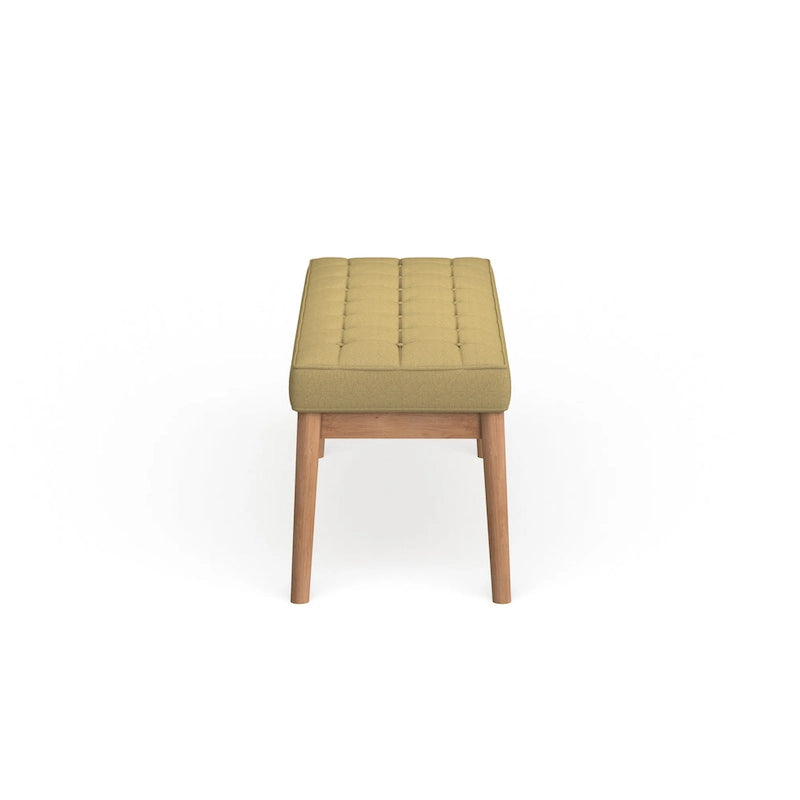 Saxon Mid-century Tufted Fabric Ottoman Bench by  - 43.00 L x 15.75 W x 17.00 H