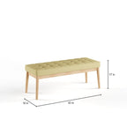 Saxon Mid-century Tufted Fabric Ottoman Bench by  - 43.00 L x 15.75 W x 17.00 H