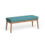 Saxon Mid-century Tufted Fabric Ottoman Bench by  - 43.00 L x 15.75 W x 17.00 H