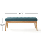 Saxon Mid-century Tufted Fabric Ottoman Bench by  - 43.00 L x 15.75 W x 17.00 H