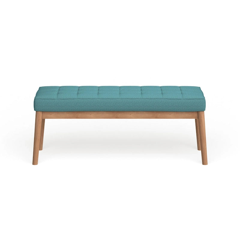 Saxon Mid-century Tufted Fabric Ottoman Bench by  - 43.00 L x 15.75 W x 17.00 H