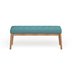 Saxon Mid-century Tufted Fabric Ottoman Bench by  - 43.00 L x 15.75 W x 17.00 H