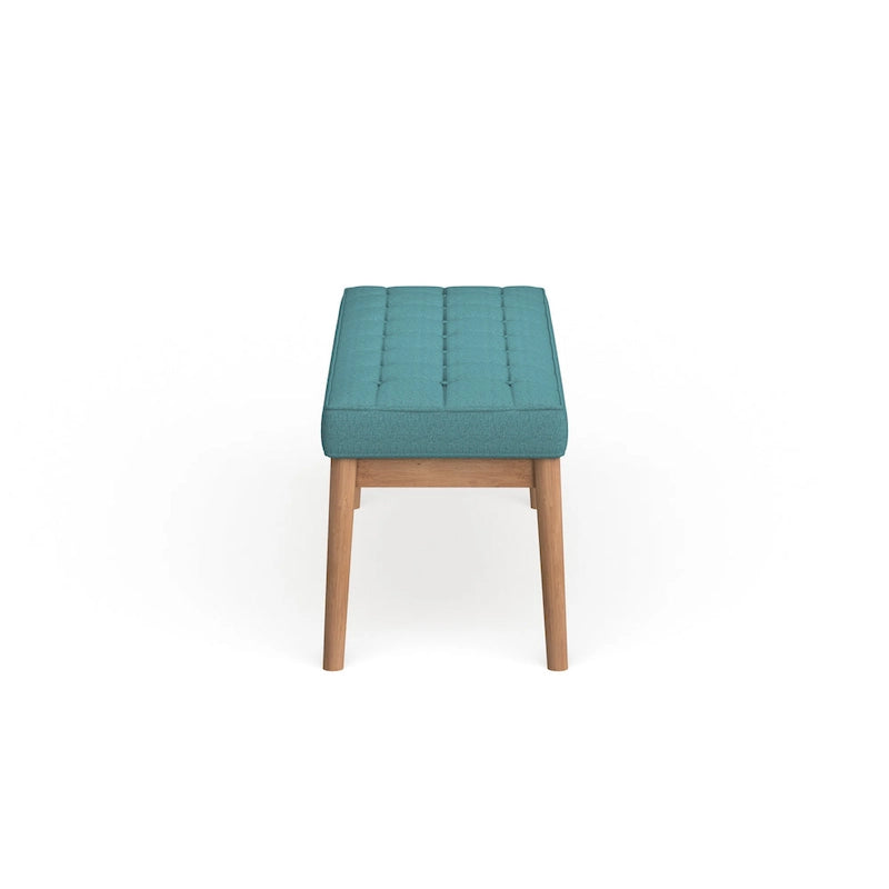Saxon Mid-century Tufted Fabric Ottoman Bench by  - 43.00 L x 15.75 W x 17.00 H