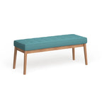 Saxon Mid-century Tufted Fabric Ottoman Bench by  - 43.00 L x 15.75 W x 17.00 H