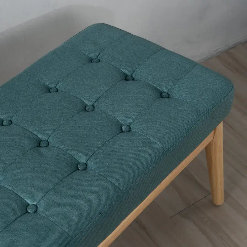 Saxon Mid-century Tufted Fabric Ottoman Bench by  - 43.00 L x 15.75 W x 17.00 H